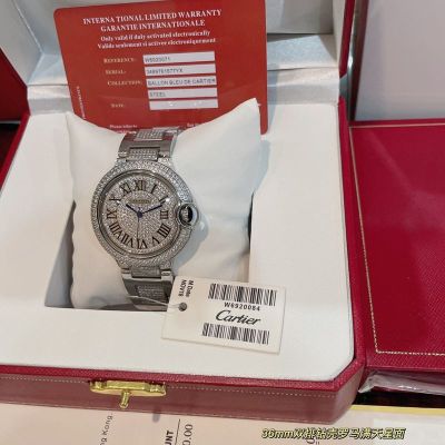 Cartier 36MM in Diameter Swiss Quartz Movement With Diamond Bracelet Watch